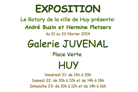 ville de Huy présente
André Buzin et Hermine Pletzers
