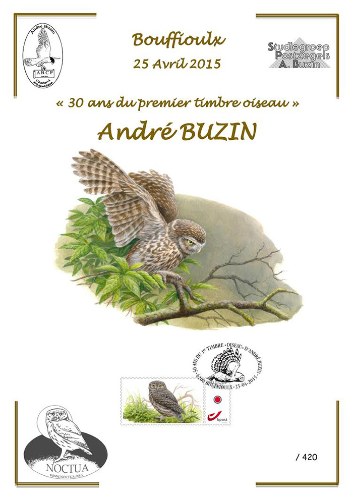ANDRE BUZIN 30 ANS DE LA SERIE - OISEAUX DE LA POSTE BELGE